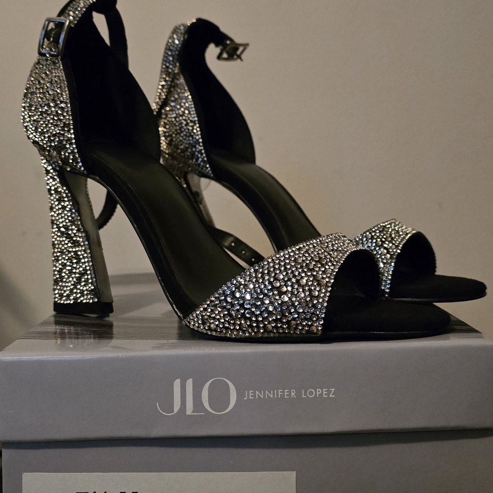 Jennifer Lopez Silver Heeled Sandals
